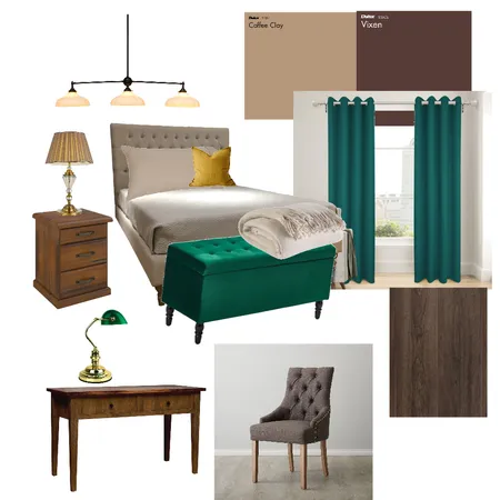 dark green elegant bedroom Interior Design Mood Board by oliwoj on Style Sourcebook