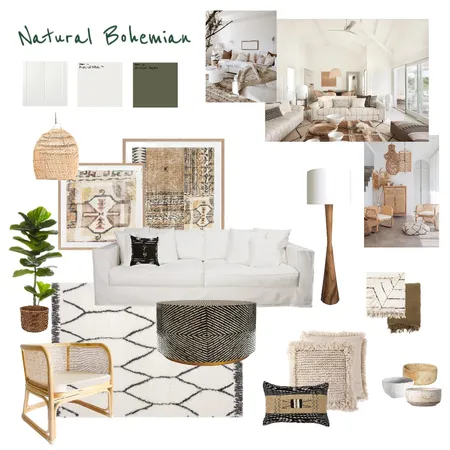 Boho Living Room Interior Design Mood Board by Alyssakjondal on Style Sourcebook