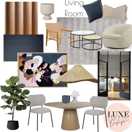 Midcentury home Living room Interior Design Mood Board by Luxe Style Co. on Style Sourcebook