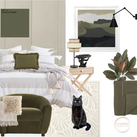 Pillow Talk Olive Bedroom Interior Design Mood Board by Layered Interiors on Style Sourcebook