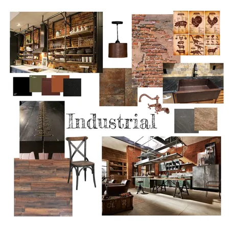 Rustic Industrial Style Kitchen final Interior Design Mood Board by Ianhcarter on Style Sourcebook