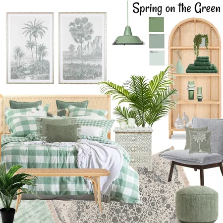 green gingham bedroom Interior Design Mood Board by Lucey Lane Interiors on Style Sourcebook