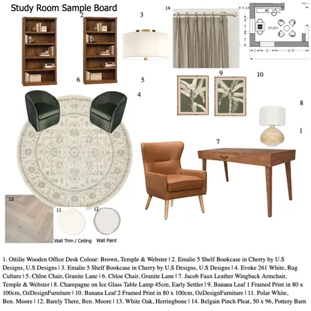 study room sample draft Interior Design Mood Board by sydneyb30 on Style Sourcebook