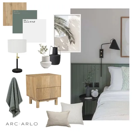 Green Bedroom Interior Design Mood Board by Arc and Arlo on Style Sourcebook