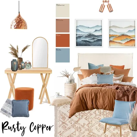 ochre bedroom Interior Design Mood Board by Lucey Lane Interiors on Style Sourcebook