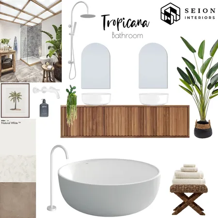 Tropicana Bathroom Interior Design Mood Board by Seion Interiors on Style Sourcebook