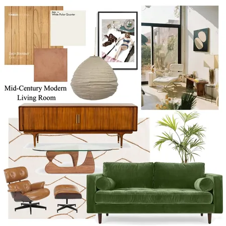 Mid-Century Modern Living Room Interior Design Mood Board by aleishamcnabb on Style Sourcebook