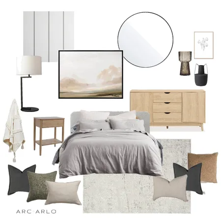 Pentlay Guest Bedroom Interior Design Mood Board by Arc and Arlo on Style Sourcebook