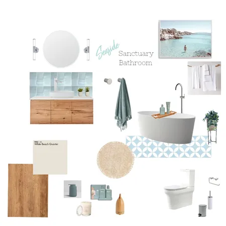 Seaside Sanctuary Bathroom Interior Design Mood Board by Morganizing Co. on Style Sourcebook