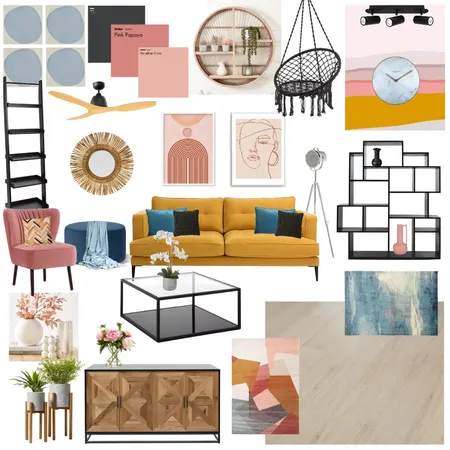 Boho-Chic Living Room Interior Design Mood Board by Hope W. on Style Sourcebook