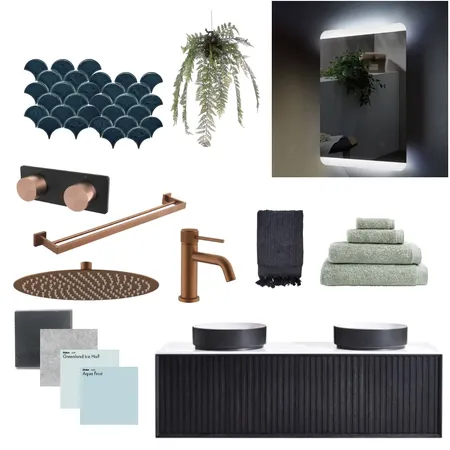 Moody Bathroom Interior Design Mood Board by MIKU Home on Style Sourcebook