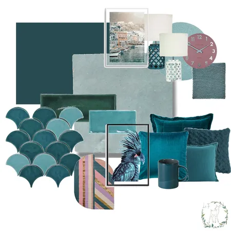 Teale with a dash of Plum Interior Design Mood Board by Laurel and Fawne on Style Sourcebook