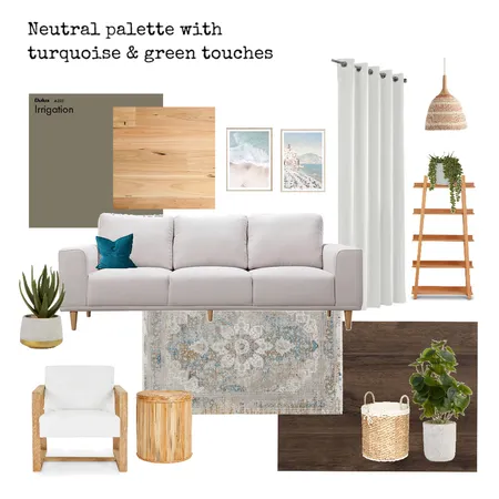 Neutral + turquoise Interior Design Mood Board by PatiCho on Style Sourcebook