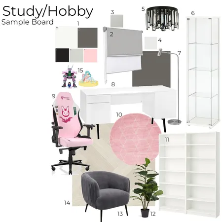 Hobby Room Sample Board Interior Design Mood Board by kim_iacono on Style Sourcebook