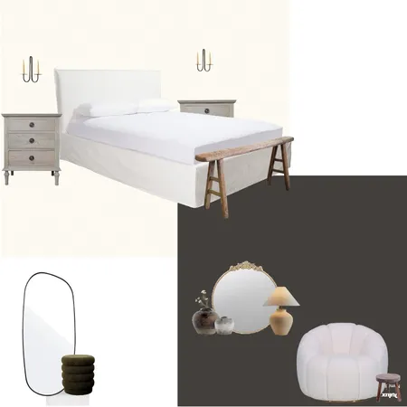 Bedroom - B&W Contrast, option 2 Interior Design Mood Board by Marissa's Designs on Style Sourcebook