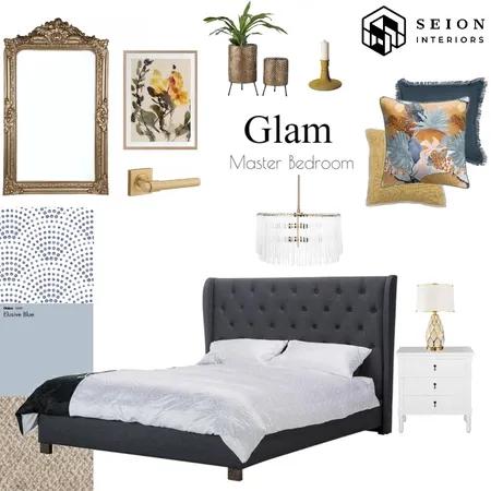 Glam Master Bedroom Interior Design Mood Board by Seion Interiors on Style Sourcebook