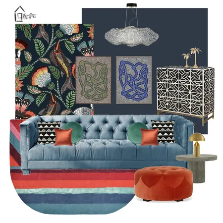 Moody Blues Loungeroom Interior Design Mood Board by The Cottage Collector on Style Sourcebook