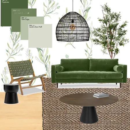 monochromatic green family room Interior Design Mood Board by LStruska on Style Sourcebook