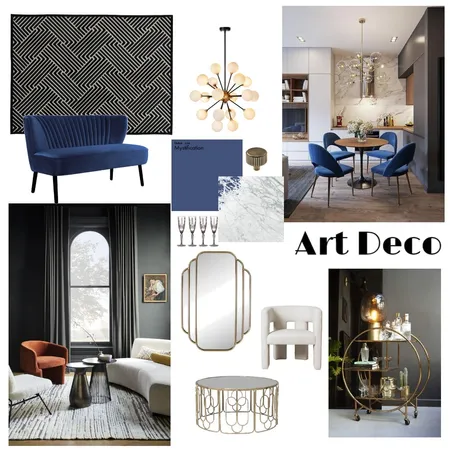 Art Deco: Assignment 3 - Part A Interior Design Mood Board by Karly Pollard on Style Sourcebook