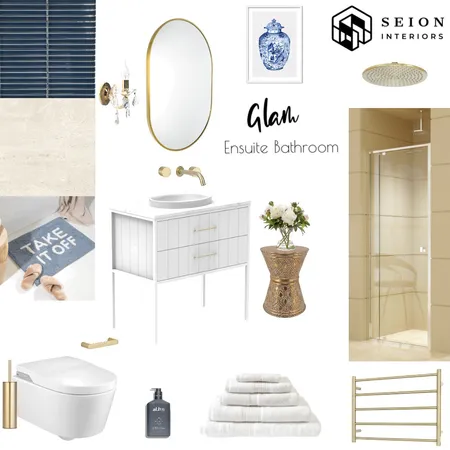 Glam Bathroom Ensuite Interior Design Mood Board by Seion Interiors on Style Sourcebook