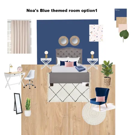 Noa's Bedroom with Navy blue Interior Design Mood Board by Asma Murekatete on Style Sourcebook