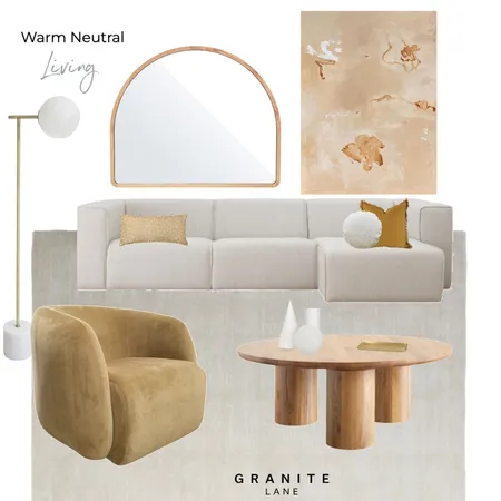 Warm Neutral Living Room Interior Design Mood Board by Granite Lane on Style Sourcebook