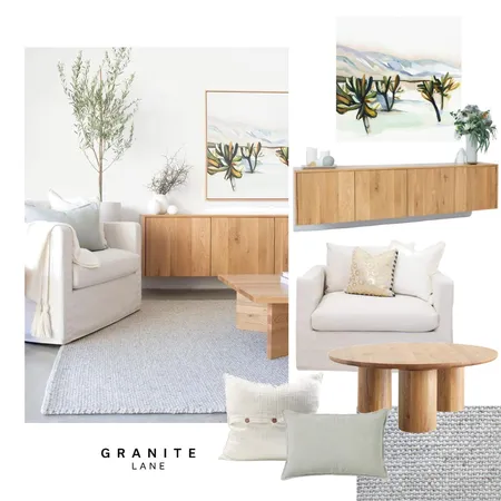 Light & Airy Living Room Interior Design Mood Board by Granite Lane on Style Sourcebook