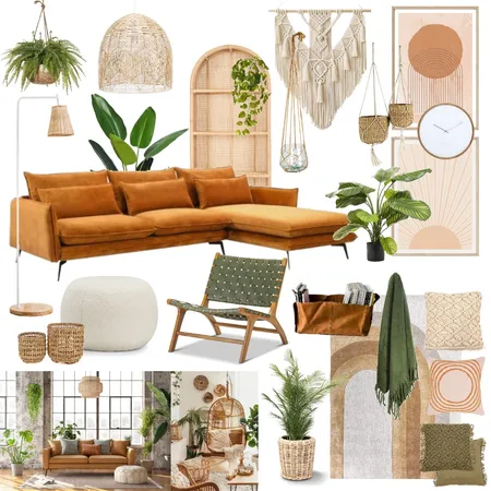 Boho Chic Living Room Interior Design Mood Board by Luxuries By Loz on Style Sourcebook