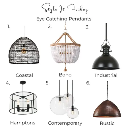Style It Friday: Eye Catching Pendants Interior Design Mood Board by Bridgid Collard on Style Sourcebook