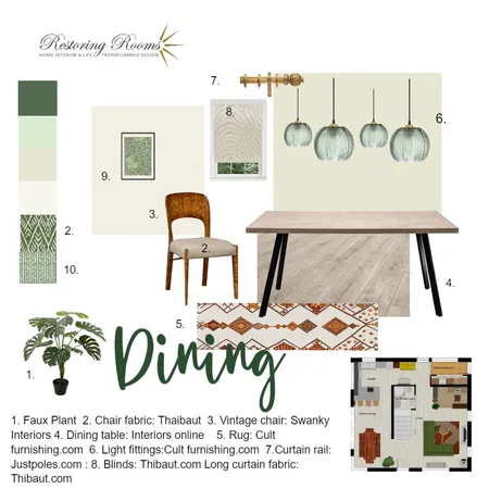 Modern forest deco dining Interior Design Mood Board by TransformingRooms on Style Sourcebook