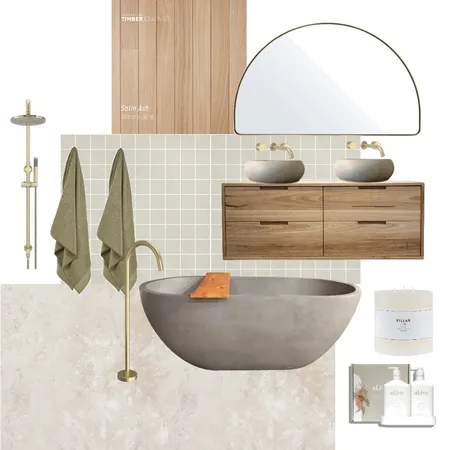 Earthy Bathroom Interior Design Mood Board by Emma Hurrell Interiors on Style Sourcebook
