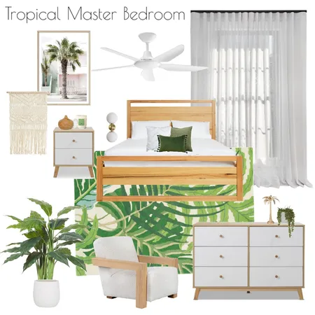 Tropical Master Bedroom Interior Design Mood Board by SB Interior Design on Style Sourcebook