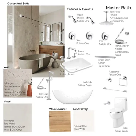 15E Master Bath. Interior Design Mood Board by Noelia Sanchez on Style Sourcebook