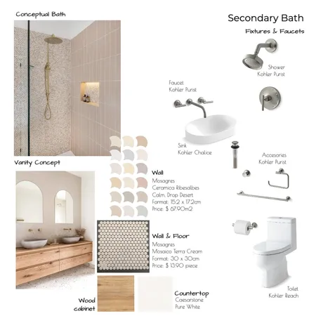 15E Secondary Bath.Option 4 Interior Design Mood Board by Noelia Sanchez on Style Sourcebook