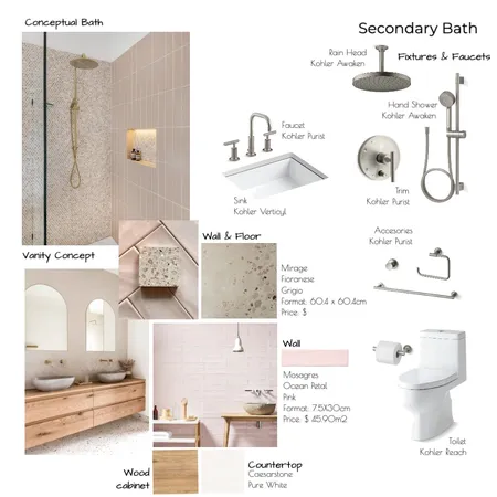 15E Secondary Bath. Option 1 Interior Design Mood Board by Noelia Sanchez on Style Sourcebook