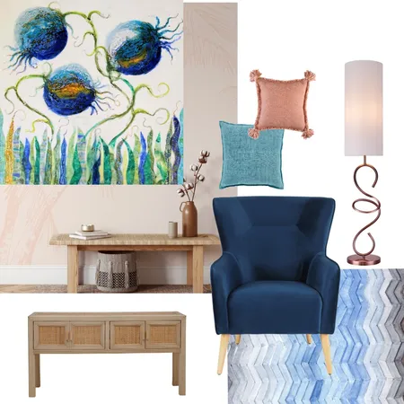 Hallway terracotta ochre blue pastel Interior Design Mood Board by andrea.moser@bigpond.com on Style Sourcebook