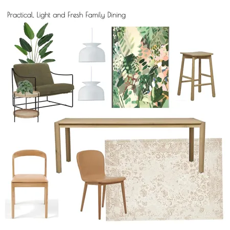 Light Woods/Leather Dining- Casual Family Friendly Dining Interior Design Mood Board by CSInteriors on Style Sourcebook