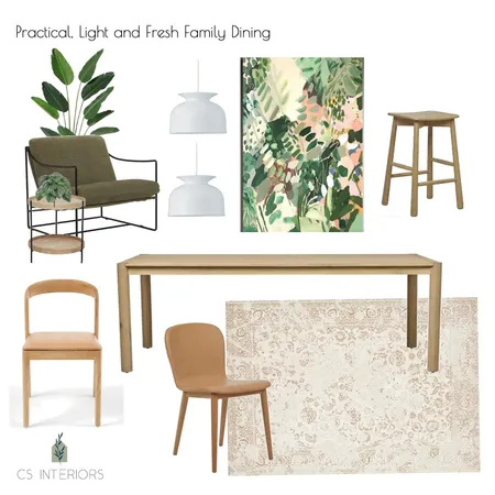 Light Woods/Leather Dining- Casual Family Friendly Dining Interior Design Mood Board by CSInteriors on Style Sourcebook