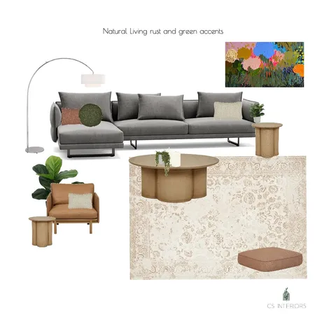 Rhian Bristow Lounge - Grey Zaza Sofa with rust Interior Design Mood Board by CSInteriors on Style Sourcebook