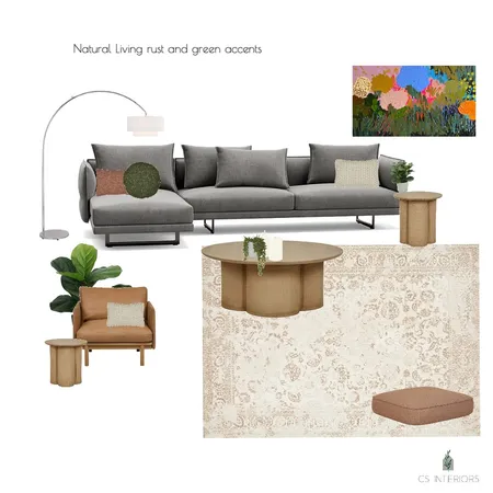 Rhian Bristow Lounge - Grey Zaza Sofa with rust Interior Design Mood Board by CSInteriors on Style Sourcebook