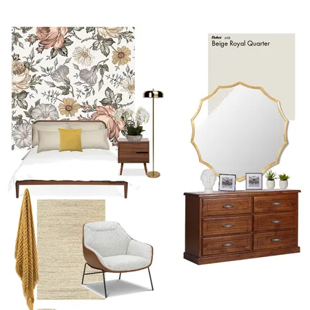 warm colored bedroom Interior Design Mood Board by TashaSimiyu on Style Sourcebook