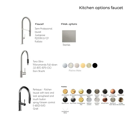 15E Kitchen faucet options Interior Design Mood Board by Noelia Sanchez on Style Sourcebook