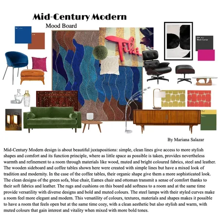 Mid-Century Modern Interior Design Mood Board by MarianaSF on Style Sourcebook