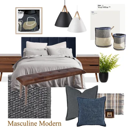 Masculine modern bedroom Interior Design Mood Board by Meticulous spaces on Style Sourcebook