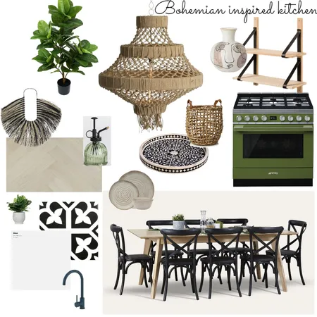 Bohemian inspired kitchen Interior Design Mood Board by elexishernandez on Style Sourcebook