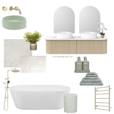 Natural Retreat's Bathroom Interior Design Mood Board by Interiors By Zai on Style Sourcebook