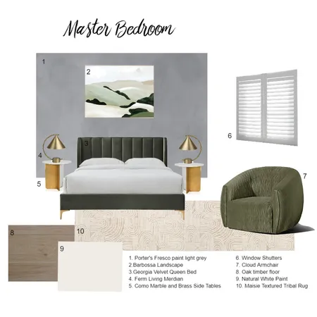 MASTER BEDROOM Interior Design Mood Board by paulamorales.1409@gmail.com on Style Sourcebook