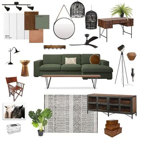 Living Room Jungle Industrial Interior Design Mood Board by Reagan.Aerial on Style Sourcebook