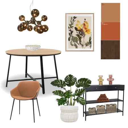 small orange dining room Interior Design Mood Board by TashaSimiyu on Style Sourcebook