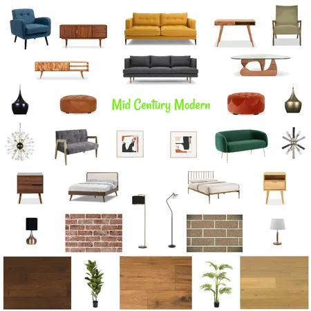 Mid Century Modern Mood Interior Design Mood Board by Richard Howard on Style Sourcebook